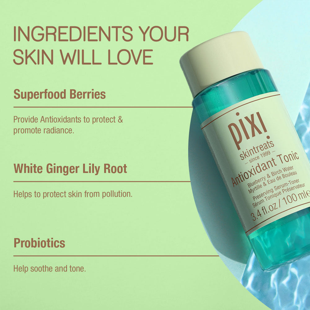 Ingredients Your Skin Will Love. Superfood berries provide antioxidants to protect & promote radiance. White Ginger Lily Root helps to protect skin from pollution. Probiotics help soothe and tone.