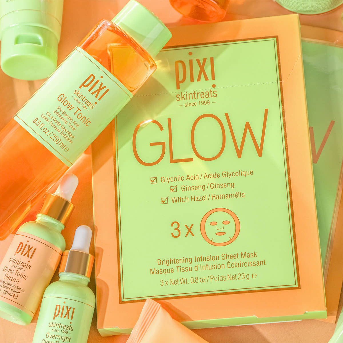 Glow Tonic collection showing multiple products